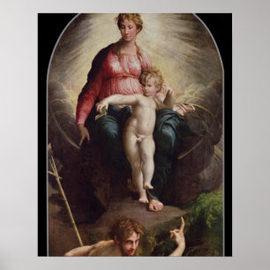 Póster Madonna e criança com St John e St Jerome, 15