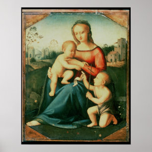 Poster Madonna e criança com St John o baptista