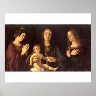 Póster Madonna e criança com St Mary Magdalene e St.