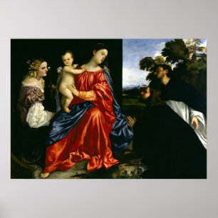 Poster Madonna e Criança com Sts Catherine e Dominic