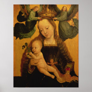 Poster Madonna e Criança Cruzadas por Dois Anjos, c.1520