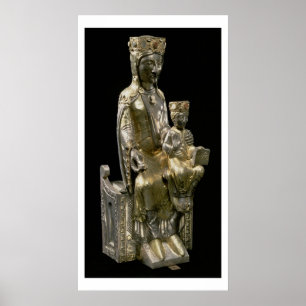 Póster Madonna e criança Enthroned, estatueta, francês,