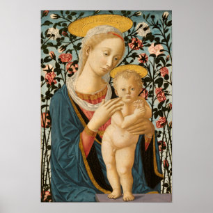 Poster Madonna e Criança Jesus Virgem Maria Vintage Art