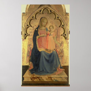 Póster Madonna e criança, painel central de um triptych