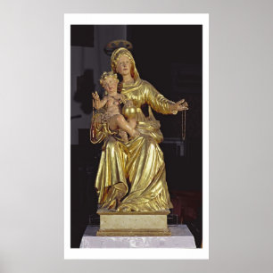 Poster Madonna e criança, século XVII (madeira dourada)