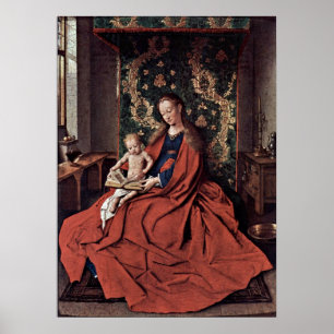 Poster Madonna e leitura infantil de Jan van Eyck