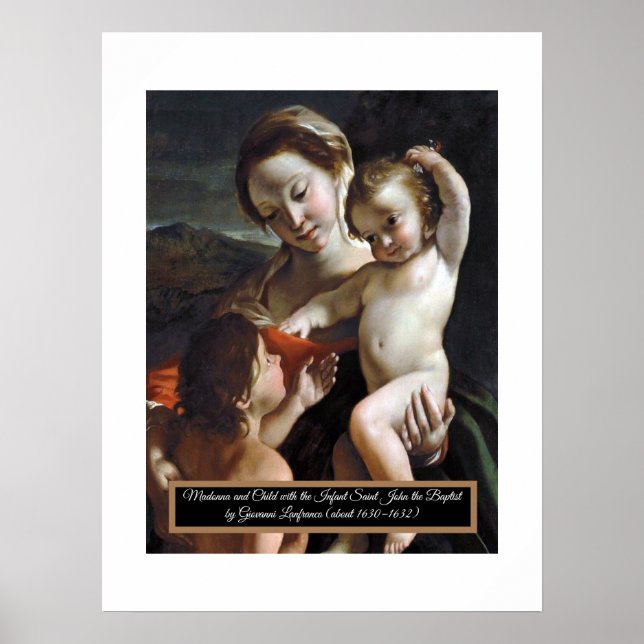 Poster Madonna e o Santo infantil John (Frente)