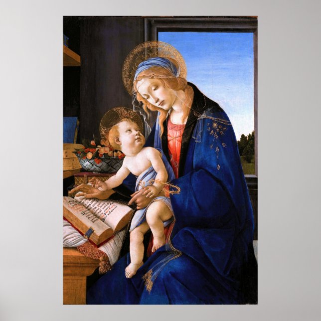 Poster Madonna ensina a criança Jesus Sandro Botticelli (Frente)
