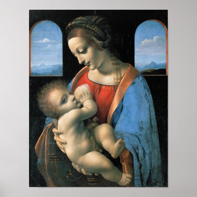 Poster Madonna Litta, Leonardo da Vinci, 1490-1491 (Frente)