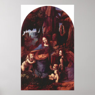 Póster Madonna na caverna rochosa de Leonardo da Vinci