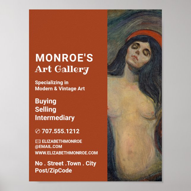 Poster Madonna Por Edvard Munch, Art Dealer, Galeria (Frente)