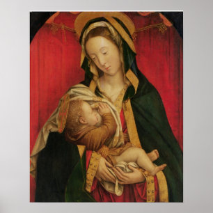 Poster Madonna que Suckling sua criança, 1520-30 (óleo 