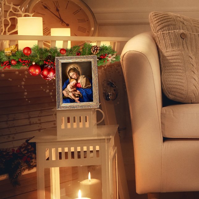 Poster Madonna religiosa e Natal Tradicional para Criança (Religious Catholic wall art with Madonna and Child for Christmas and every day)