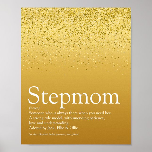 Poster Madrasta, Definição de Madrasta Glitter Dourado (Frente)