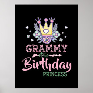 Poster Madre Art   Grammy Da Princesa De Aniversário Xmas