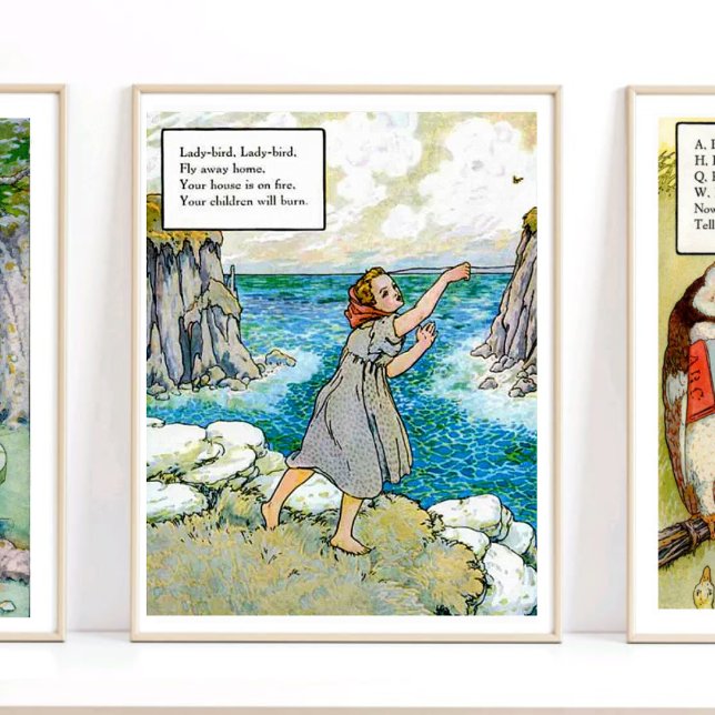 Poster Madre Goose Nursery Rhyme Lady Bird Fly Nursery (Criador carregado)