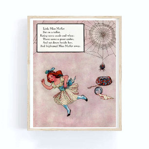 Poster Madre Goose Nursery Rhyme Miss Muffet Nursery