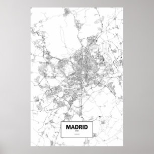 Poster Madrid, espanha (preto no branco)