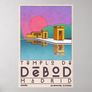 Poster Madrid Landmark Art Print Templo De Debod