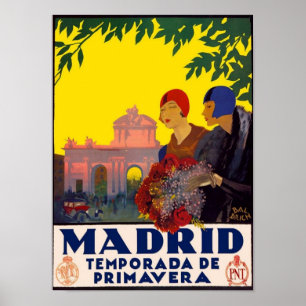 Poster Madrid Temporada de Primavera - arte das viagens