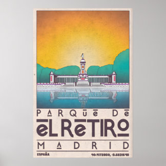 Poster Madrid Wall Art Print Parque de El Retiro