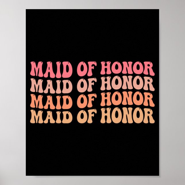 Poster Madrinha de casamento Bridesmaid Wedding Party Bac (Frente)