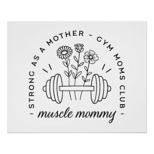 Póster Mãe academia muscular mamãe estética engraçado