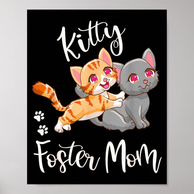 Poster Mãe adotiva de gatinho engraçado presente de amant (Frente)