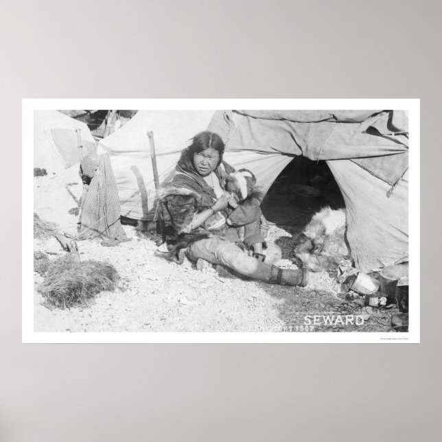 Póster Mãe alimentando o Alasca 1907 (Frente)