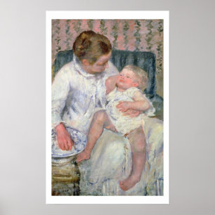Póster Mãe aproximadamente para lavar sua criança