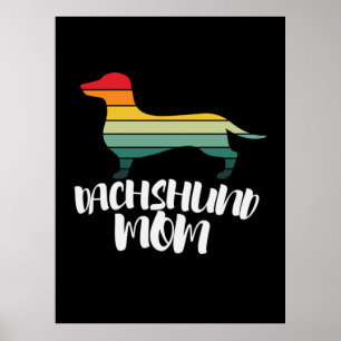 Poster Mãe Art Vintage Dachshund Mãe
