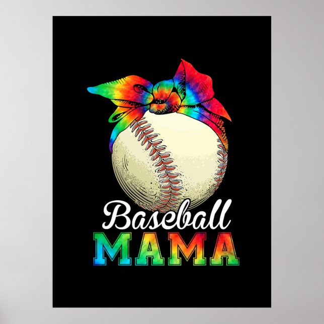 Poster Mãe Arte Baseball Mama Birthday (Frente)