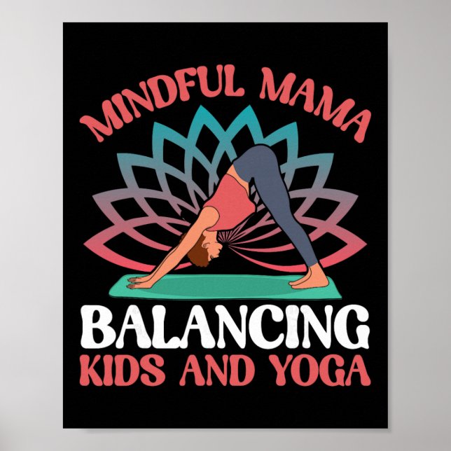 Poster Mãe Atenta Lançando Crianças E Mãe Yoga  (Frente)