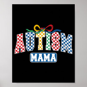 Poster Mãe Autismo Coquette Laço Xadrez Estampa Autismo