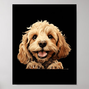 Poster Mãe Cachorro Cockapoo Pai Espiando Cachorrinho