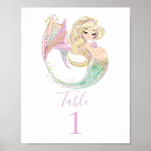 Poster Mãe CHÁ DE FRALDAS Mermaid (Frente)