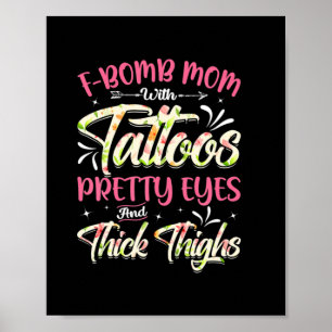 Poster Mãe da Bomba F de Madre Floral com Tatuagens Anive