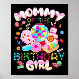 Poster Mãe Da Camisa Da Rapariga De Aniversário