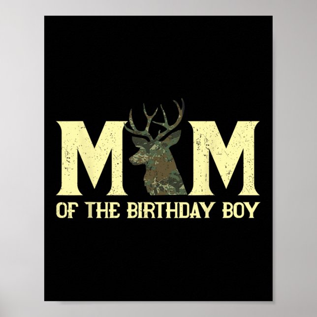 Poster Mãe Da Camuflagem De Caçadores De Aniversário Fla (Frente)