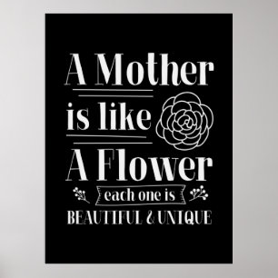 Poster Mãe Dando Presente A Mãe É Como Uma Flor