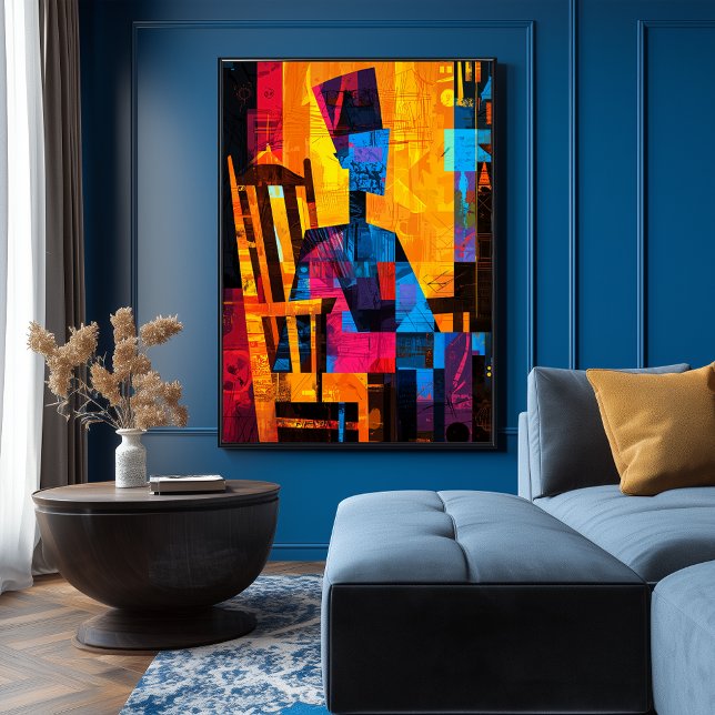 Poster Mãe de assobio reinterpretada em Abstrato a negrit (Criador carregado)