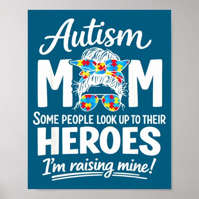 Poster Mãe de autista criando herói quebra-cabeça conscie (Frente)