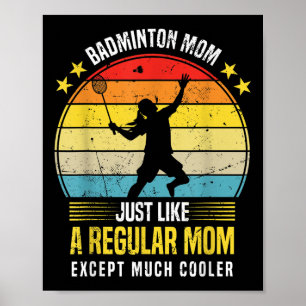 Poster Mãe de Badminton Divertida Frase de Amante de Badm
