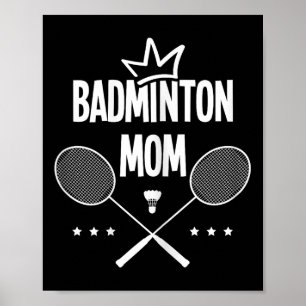 Poster Mãe de Badminton Jogador de Badminton Peteca Espor