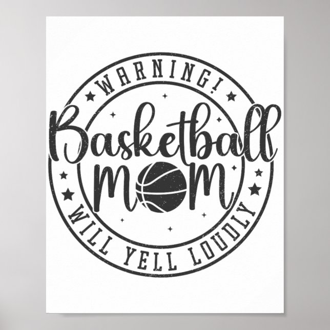 Poster Mãe de basquete gritará alto Dia de as mães 1 (Frente)