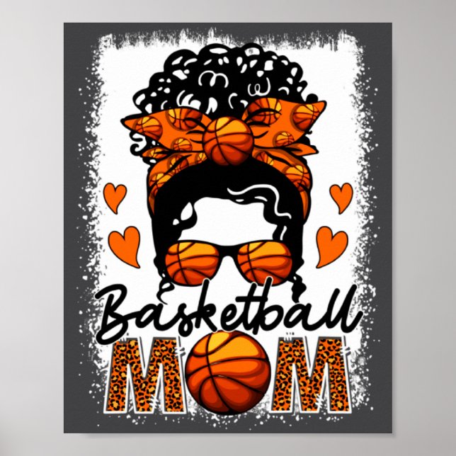 Poster Mãe de Basquete Leopardo Coque Desarrumado Dia de  (Frente)