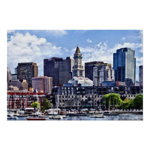 Póster Mãe de Boston - Skyline com Torre Personalizada da