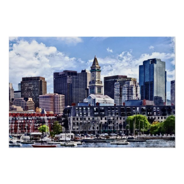 Póster Mãe de Boston - Skyline com Torre Personalizada da (Frente)