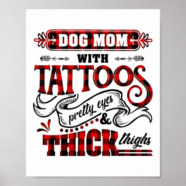 Poster Mãe De Cachorro Com Tatuagens Olhos Bonito E Coisa (Frente)