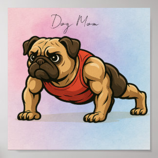 Poster Mãe de Cachorro Forte - Ilustração de Cachorro Mus